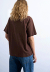 TOPSHOP Julina Basic Cotton T-Shirt, Chocolate Brown