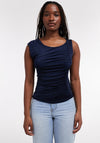 TOPSHOP Kenza Ruched Tank Top, Navy
