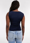 TOPSHOP Kenza Ruched Tank Top, Navy