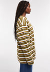 TOPSHOP Nila Striped Cotton Top, Khaki Green