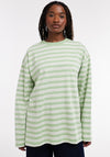 TOPSHOP Nila Striped Cotton Top, Bright Green