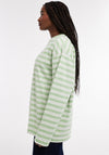 TOPSHOP Nila Striped Cotton Top, Bright Green