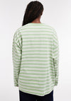 TOPSHOP Nila Striped Cotton Top, Bright Green