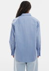TOPSHOP Elouise Oversized Striped Shirt, Blue