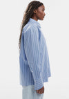 TOPSHOP Elouise Oversized Striped Shirt, Blue