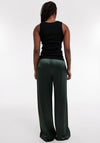 TOPSHOP Lina Satin Wide Leg Trousers, Green