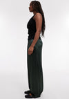 TOPSHOP Lina Satin Wide Leg Trousers, Green