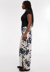TOPSHOP Cicely Faux Leather Cow Print Trousers, Black