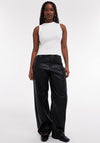 TOPSHOP Cicely Faux Leather Trousers, Black