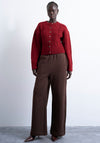 TOPSHOP Mira Cable Knit Cardigan, Wine