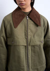 TOPSHOP Milla Padded Barn Denim Jacket, Khaki