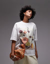 TOPSHOP Isla Oversized Graphic Tee, White