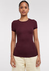 TOPSHOP Everyday Short Sleeve Top, Burgundy