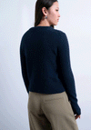 TOPSHOP Sia Button Knit Cardigan, Navy