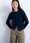 TOPSHOP Sia Button Knit Cardigan, Navy