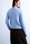 TOPSHOP Sia Button Knit Cardigan, Alaskan Blue