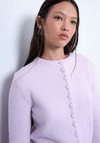 TOPSHOP Sia Button Knit Cardigan, Pink Cosmos