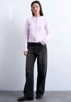 TOPSHOP Sia Button Knit Cardigan, Pink Cosmos