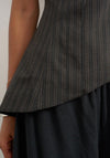 TOPSHOP Tascha Asymmetric Bandeau Top, Brown