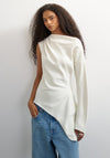 TOPSHOP Tena One Shoulder Top, Cream