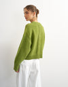 TOPSHOP Flora Ribbed Knitted Cardigan, Green