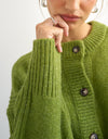 TOPSHOP Flora Ribbed Knitted Cardigan, Green