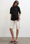 TOPSHOP Rikka Oversized Knit T-Shirt, Black