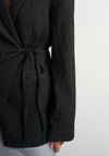 TOPSHOP Tiri Tie Waist Blazer, Black
