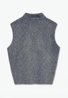 TOPSHOP Cassi Knitted Tie Neck Top, Grey