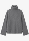 TOPSHOP Yina Oversized Knitted with Ribbing Detail Jumper, Grey