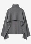 TOPSHOP Yina Oversized Knitted with Ribbing Detail Jumper, Grey