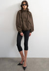 TOPSHOP Hiva Techy High Neck Jacket, Brown