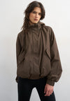 TOPSHOP Hiva Techy High Neck Jacket, Brown