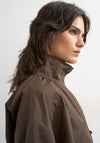 TOPSHOP Hiva Techy High Neck Jacket, Brown
