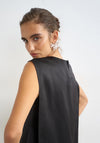TOPSHOP Trille Capped Sleeve Satin Mini Dress, Black