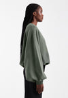 TOPSHOP Bia Long Sleeve Bubble Hem Jumper, Green