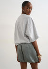 TOPSHOP Cassi Satin Bubble Shorts, Sage Green