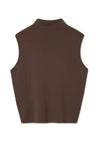 TOPSHOP Cassi Knitted Tie Neck Top, Brown