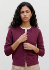 TOPSHOP Sia Knitted Button Up Cardigan, Wine