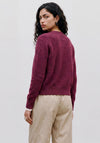 TOPSHOP Sia Knitted Button Up Cardigan, Wine