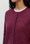 TOPSHOP Sia Knitted Button Up Cardigan, Wine