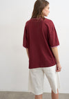 TOPSHOP Pernille Oversized Graphic T-Shirt, Burgundy