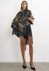 TOPSHOP Abenna Fringe Detail Mini Dress, Black Multi