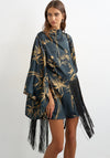 TOPSHOP Abenna Fringe Detail Mini Dress, Black Multi