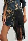 TOPSHOP Abenna Fringe Detail Mini Dress, Black Multi