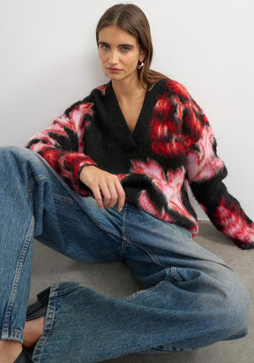 TSDIJA BRUSHED FLOWER JUMPER KNIT
