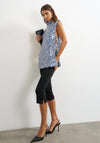 TOPSHOP Carla Sequin with Side Tie Detail Tunic Top, Blue