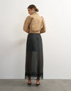 TOPSHOP Dena Lace Hem Maxi Skirt, Black
