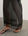 TOPSHOP Dena Lace Hem Maxi Skirt, Black
