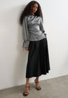 TOPSHOP Denka Shoulder Pad Funnel Top, Grey